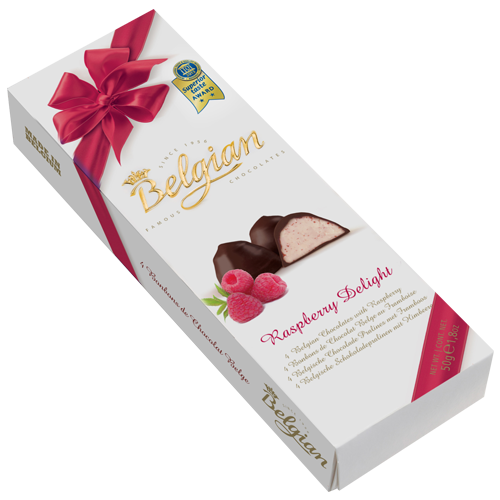 Belgian Chocolate pralines with ribbon 100g The Belgian