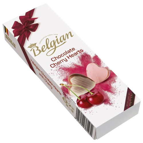 The Belgian chocolate cherry hearts 65g 