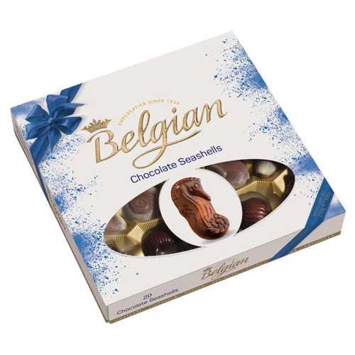 The Belgian chocolate seashells blue 250g 