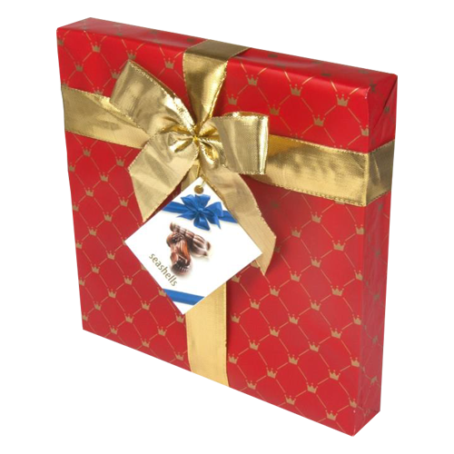 The Belgian chocolate seashells giftwrap red 250g 