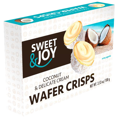 Wafer crisps with coconut&delicate cream 100g Sweet&Joy